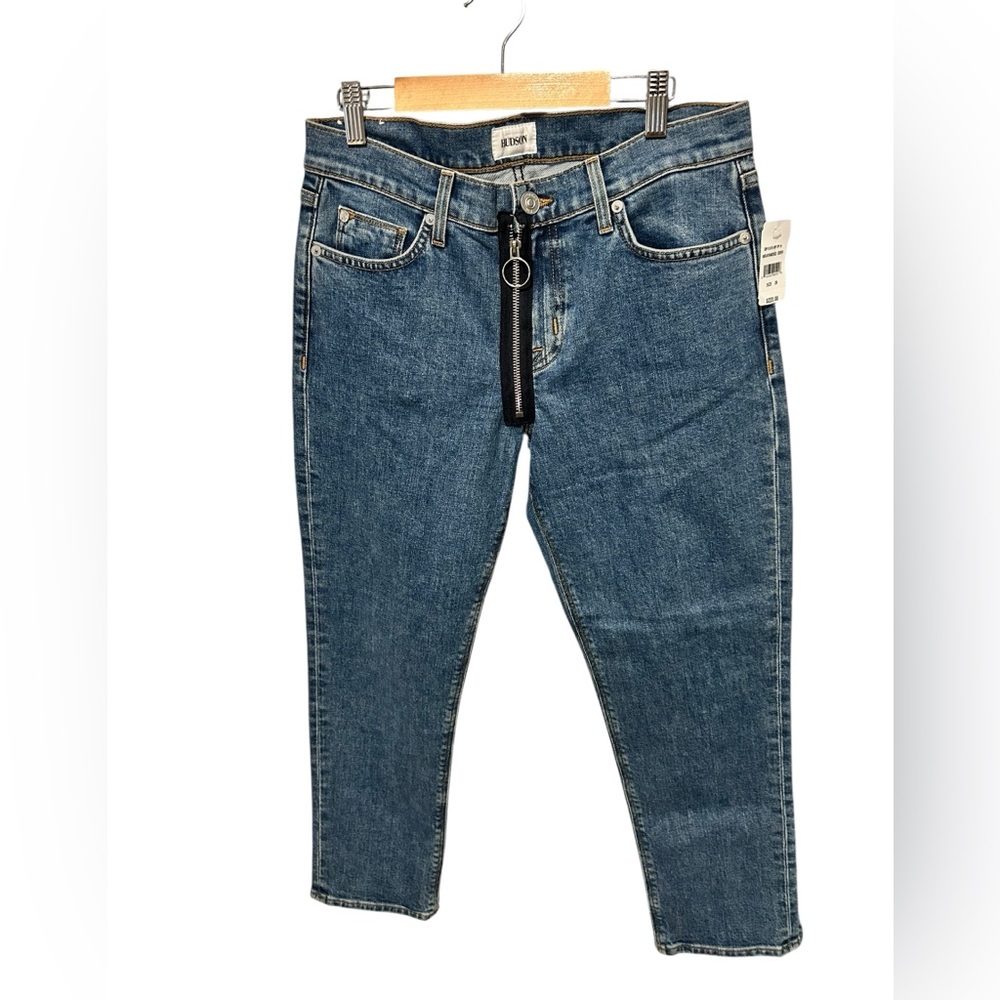 NWT Hudson Riley Relaxed Straight Crop Ring Pull Zipper Jeans Size 26, 30, 31
